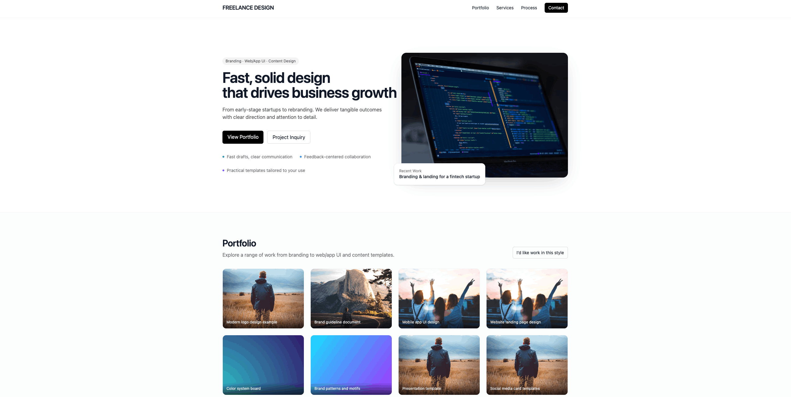 Freelancer Design Portfolio Service