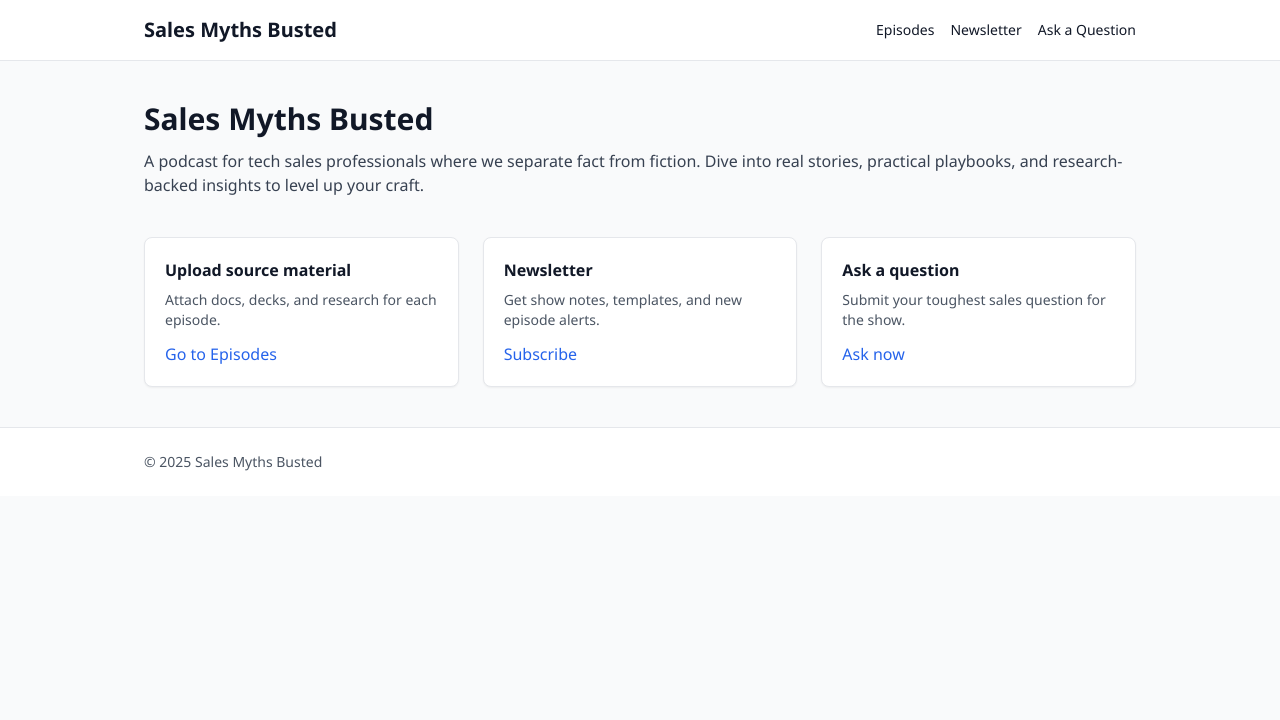 Sales Myths Hub