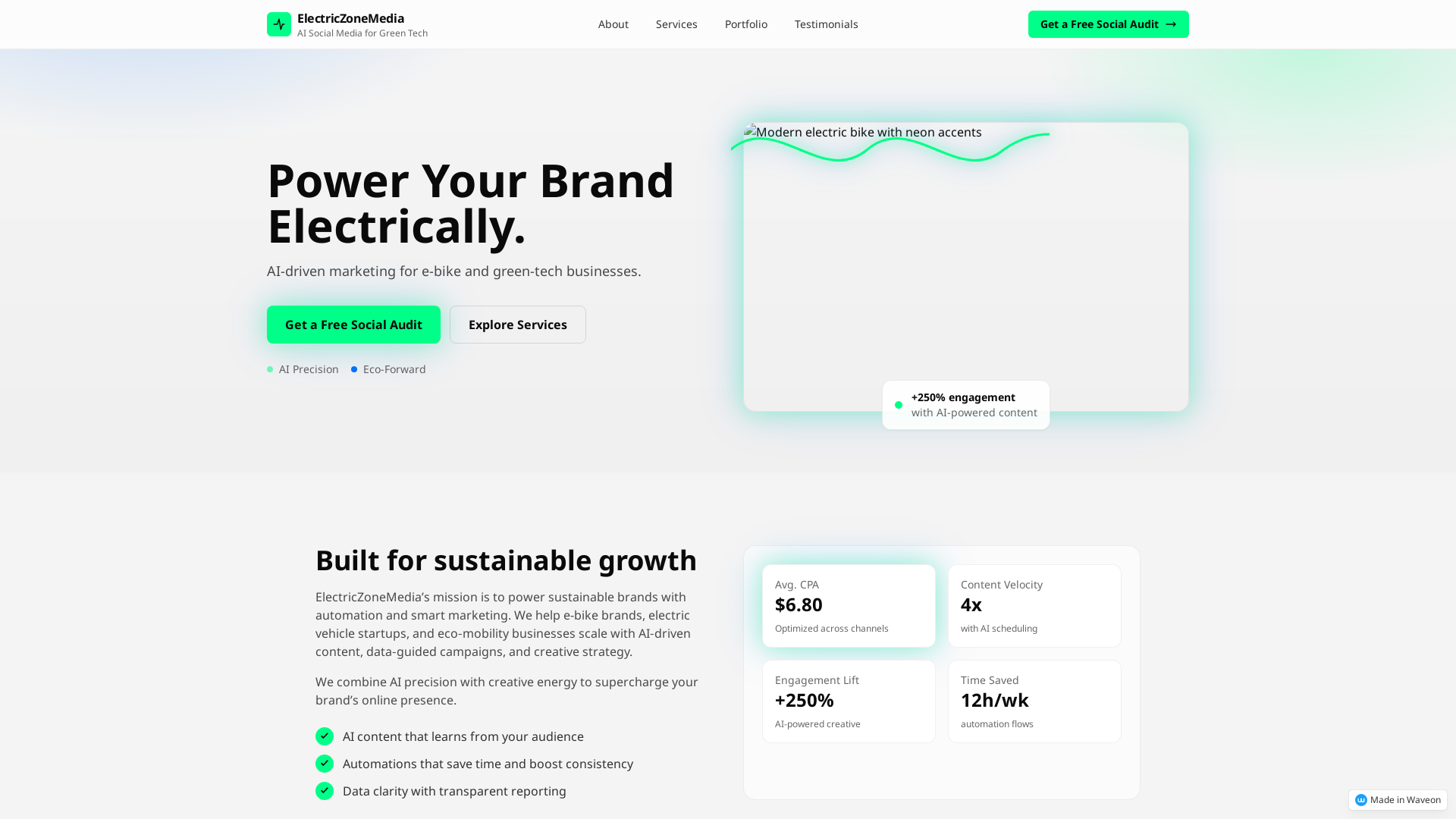 ElectricZoneMedia Landing Page