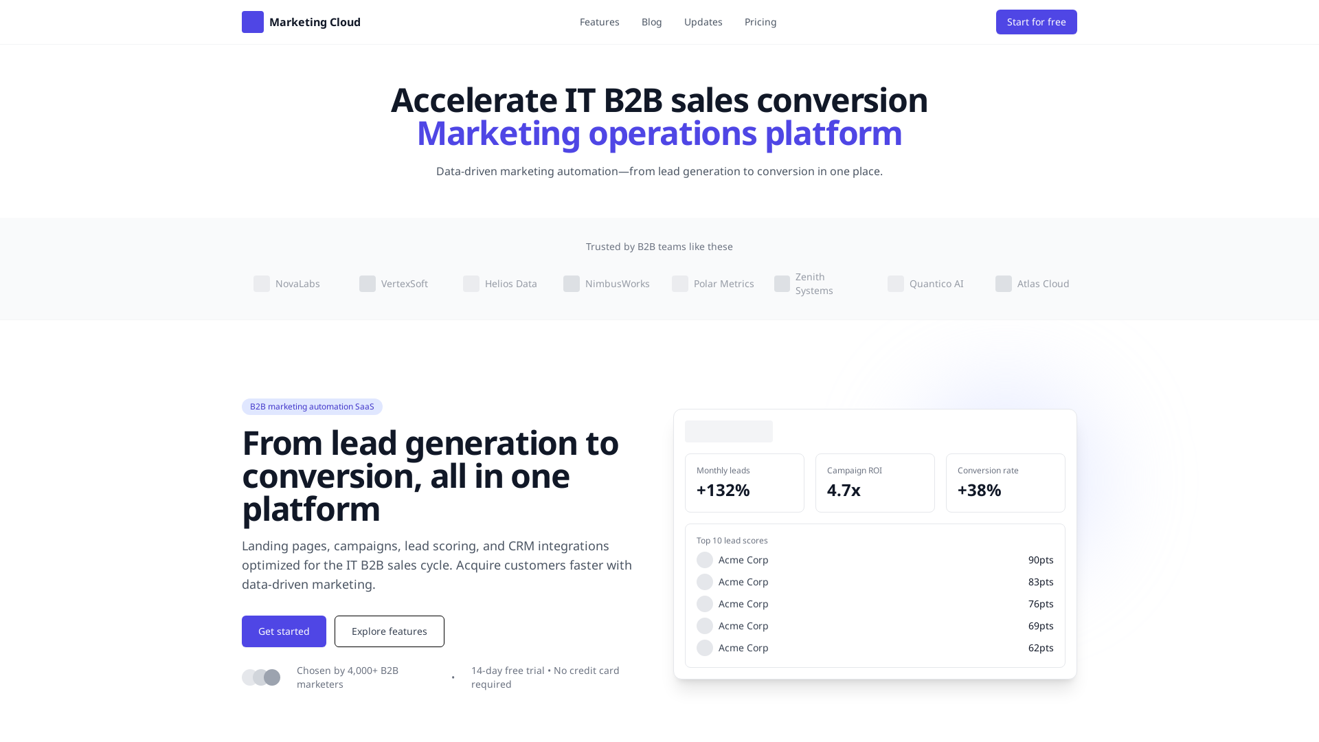 B2B Marketing Landing Page Template
