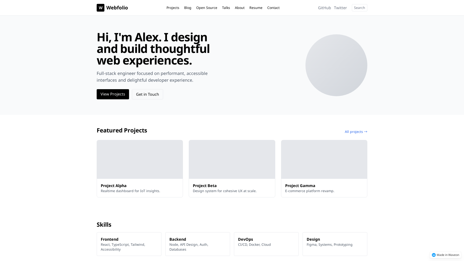 Developer Portfolio Showcase