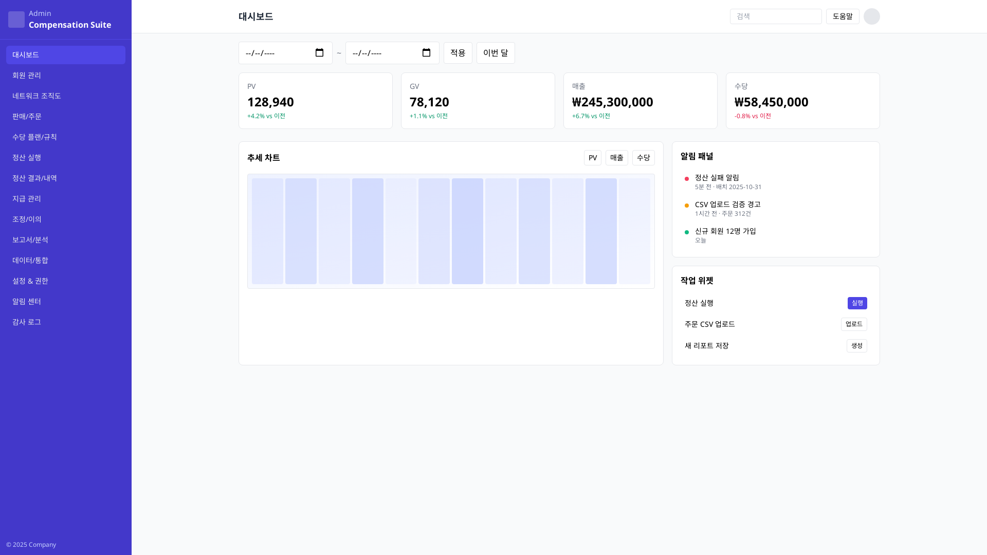 다단계 수당 정산 시스템