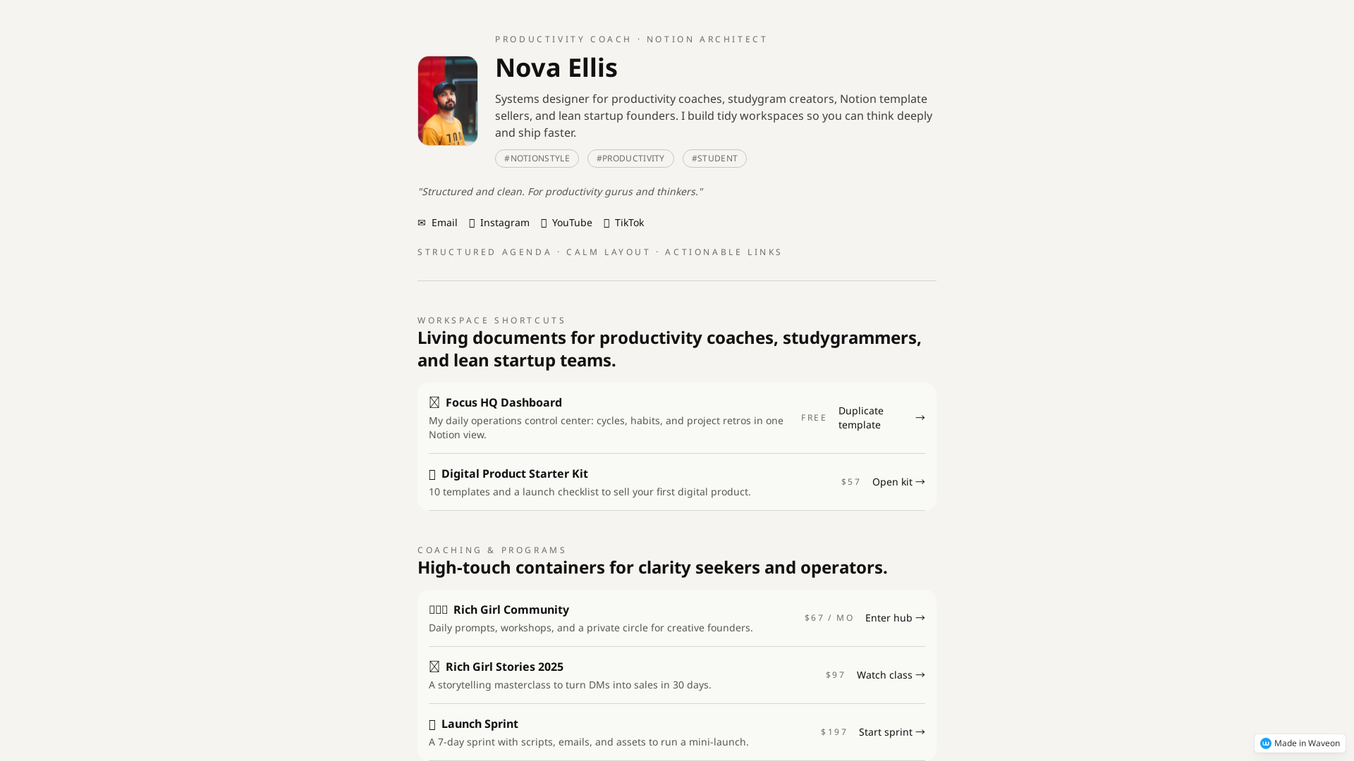 Structured Productivity & Notion Hub
