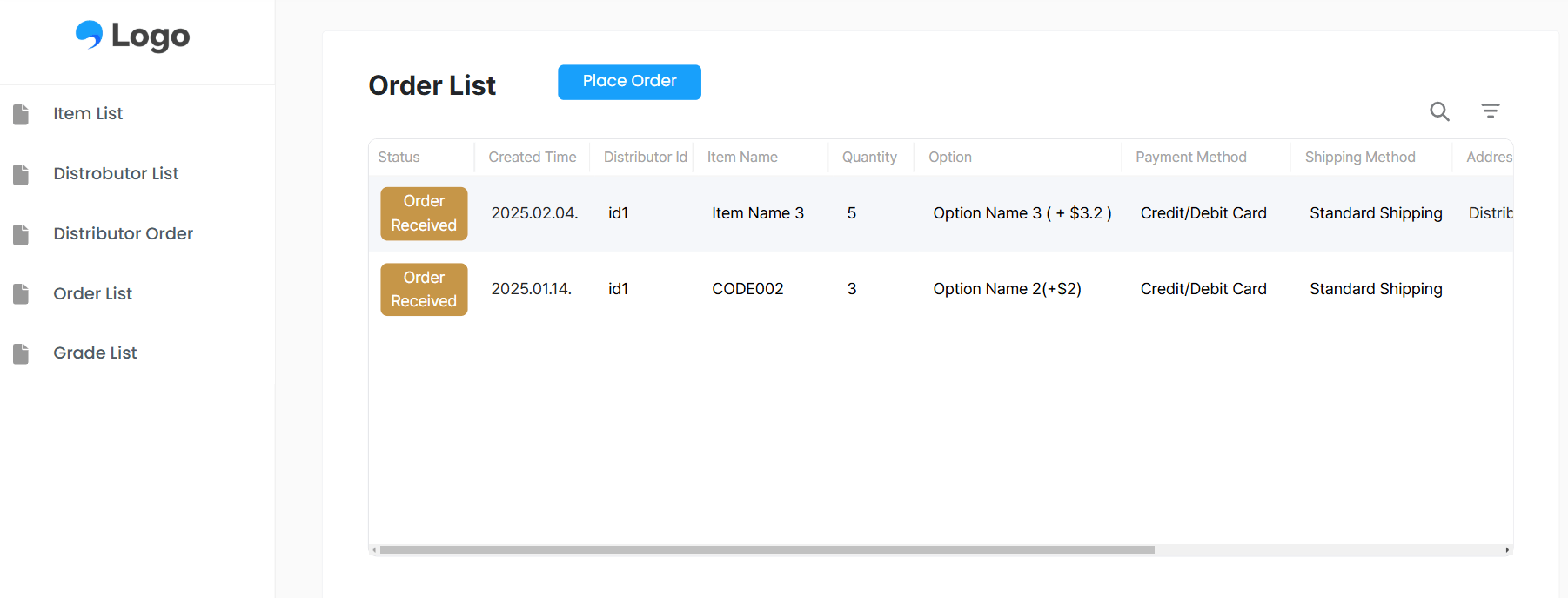 Distributors Can Track Order History
