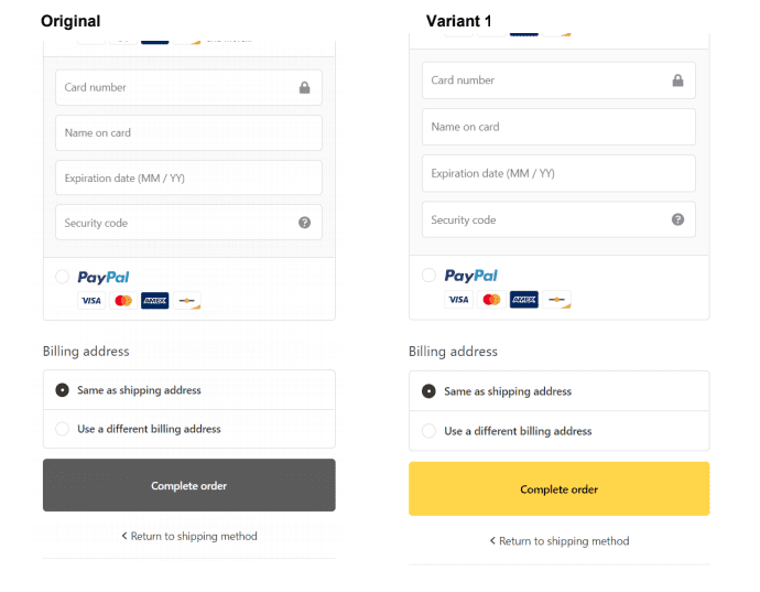 button color shopify ab test yoyofumedia