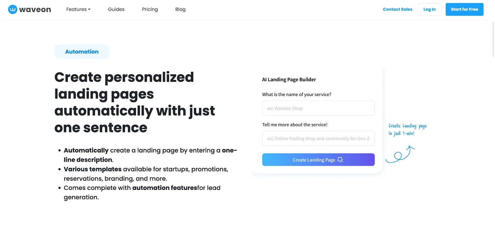 Landing Pages Automation Waveon