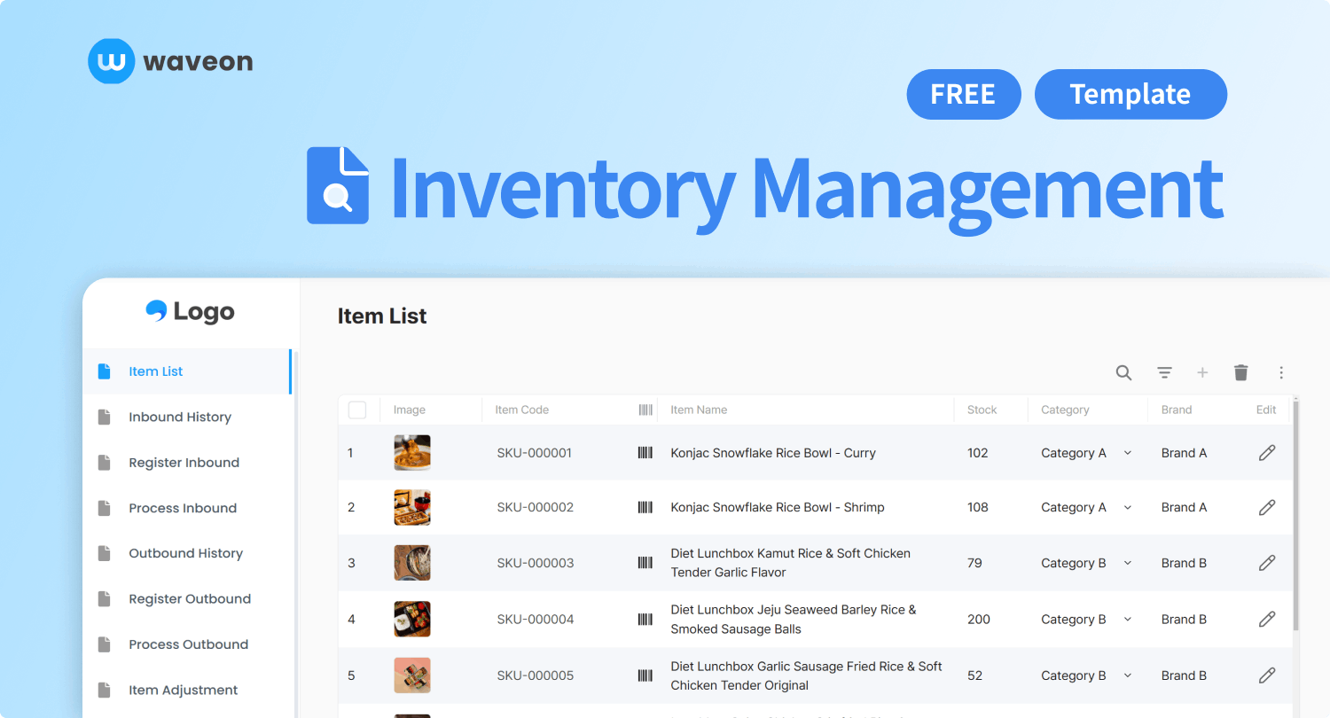 Inventory management template with only the features you need