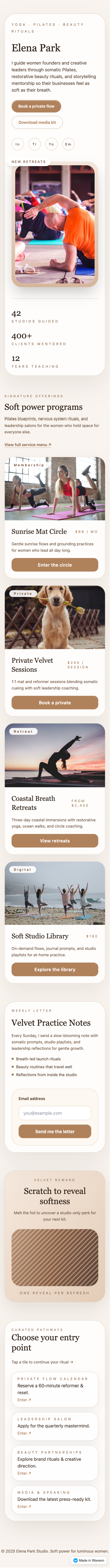 Bio link mobile example 3 (top section)